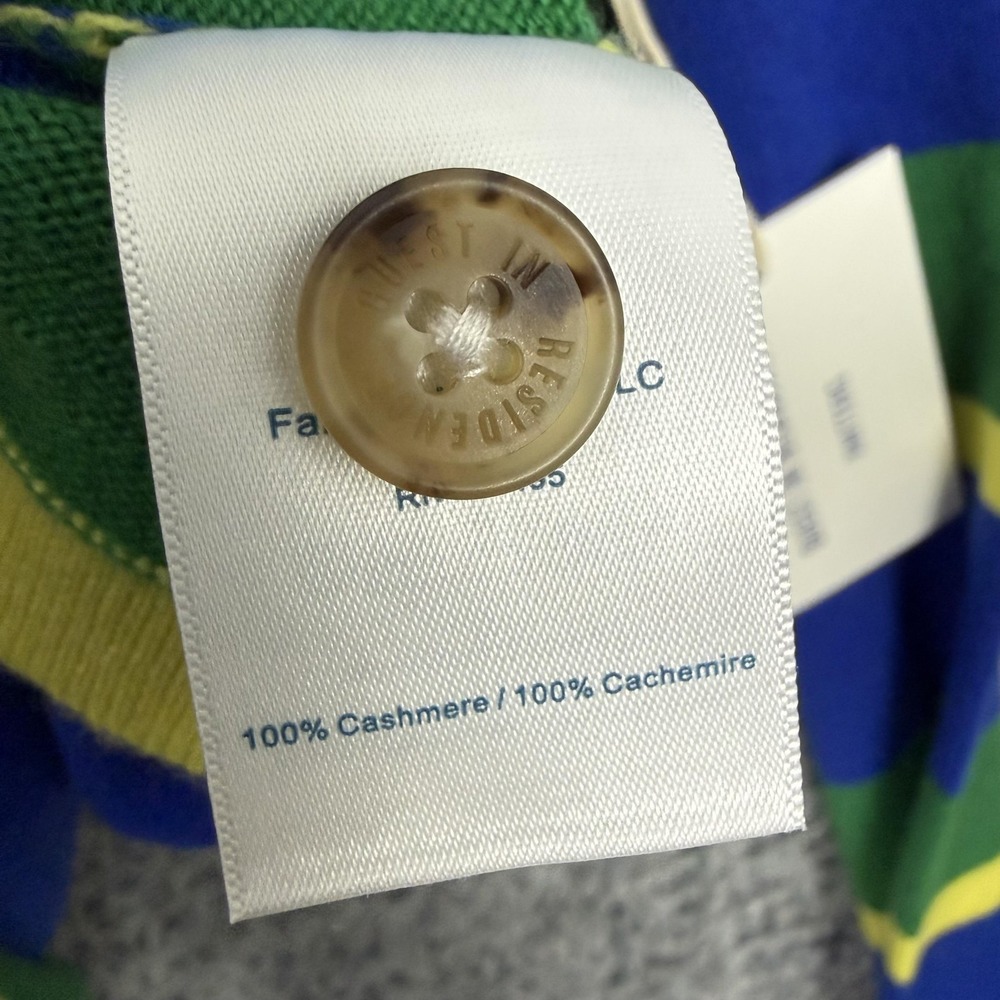 Guest In Residence Sweater Mens Small Striped Rugby 100% Cashmere Knit Pullover - Picture 6 of 15
